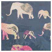 Colorful Elephants, Fabric Stof (Close Up)