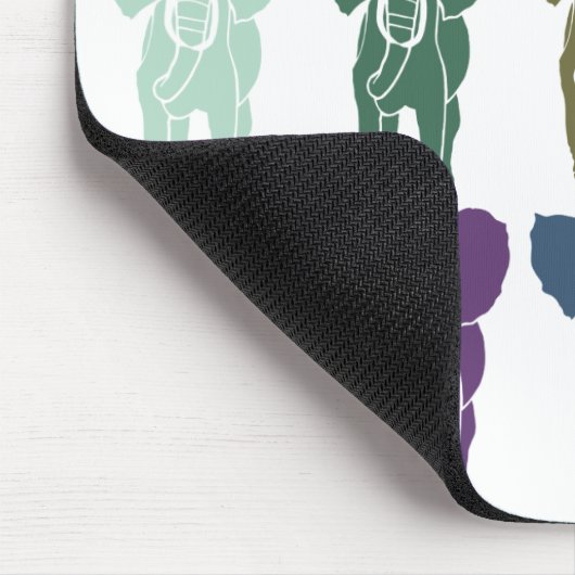 Colorful Elephants Muismat (Hoek)