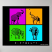 Colorful Elephants Poster (Voorkant)