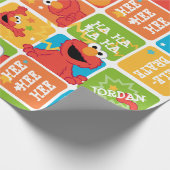 Colorful Elmo Grid Pattern Cadeaupapier (Hoek)