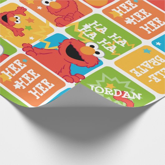 Colorful Elmo Grid Pattern Cadeaupapier (Hoek)