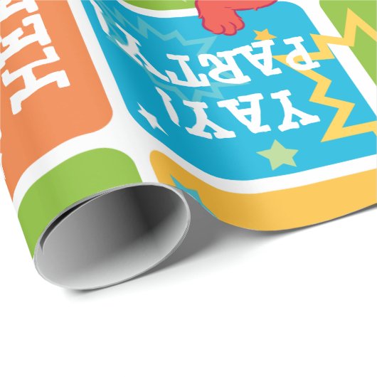 Colorful Elmo Grid Pattern Cadeaupapier (Rol Hoek)