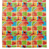 Colorful Elmo Grid Pattern Douchegordijn (Voorkant)