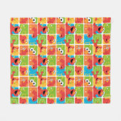 Colorful Elmo Grid Pattern Fleece Deken (Voorkant (Horizontaal))