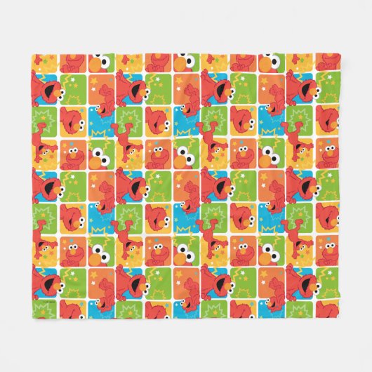 Colorful Elmo Grid Pattern Fleece Deken (Voorkant (Horizontaal))