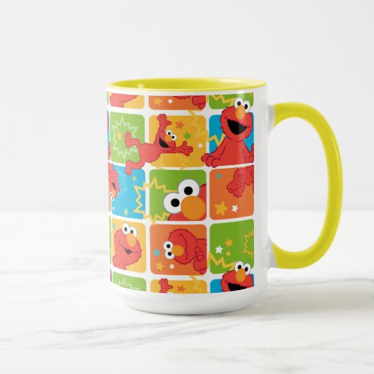 Colorful Elmo Grid Pattern Mok (Rechts)