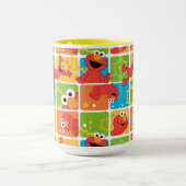 Colorful Elmo Grid Pattern Mok (Midden)