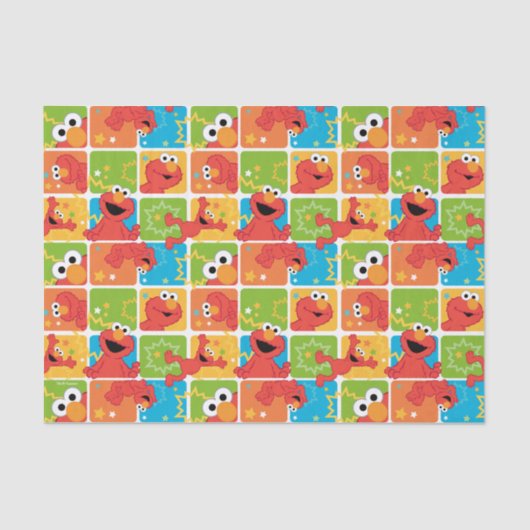 Colorful Elmo Grid Pattern Tissuepapier (Voorkant)