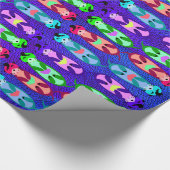 Colorful Elvis Otters met hart zwemmen Cadeaupapier (Hoek)