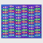 Colorful Elvis Otters met hart zwemmen Cadeaupapier (Vlak)