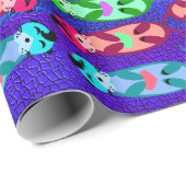 Colorful Elvis Otters met hart zwemmen Cadeaupapier (Rol Hoek)