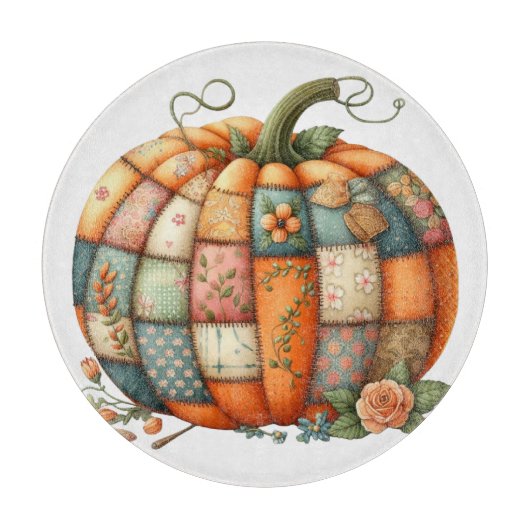 COLORFUL EMBROIDERY LOOK FALL PUMPKIN SNIJPLANK (Voorkant)