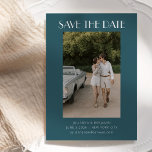Colorful Emerald Blauwgroen Art Deco Photo Wedding Save The Date<br><div class="desc">Colorful Elegant Art Deco Wedding Save the Date in Emerald Blauwgroen met foto</div>