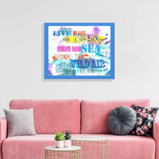 Colorful Emerson citeert uitgestrekte canvaswandku Canvas Afdruk (Insitu (Woonkamer))