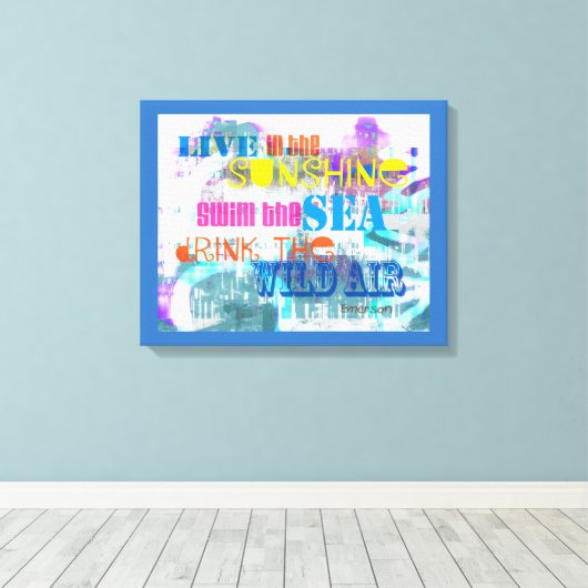 Colorful Emerson citeert uitgestrekte canvaswandku Canvas Afdruk (Insitu (Houten vloer))