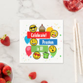 Colorful Emoji Birthday Party Kinder of Boys Custo Servetten (Insitu)