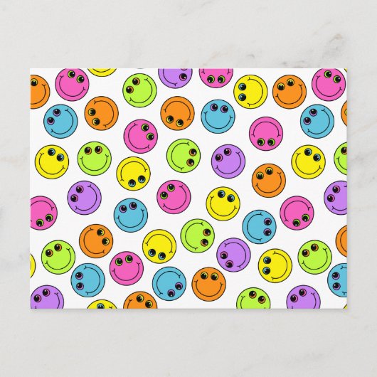 Colorful Emoji Faces Briefkaart (Voorkant)