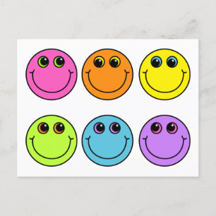 Colorful Emoji Faces Briefkaart