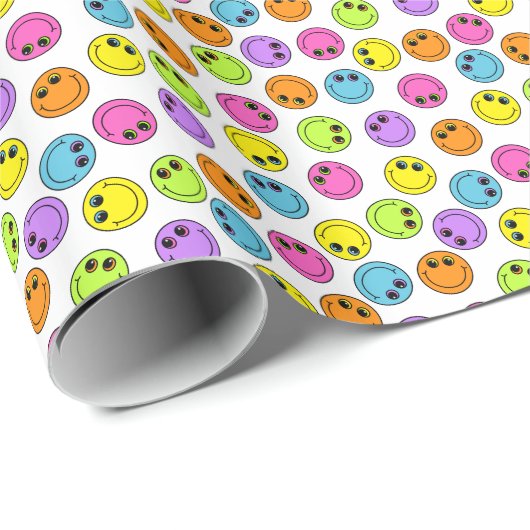 Colorful Emoji Faces Cadeaupapier (Rol Hoek)