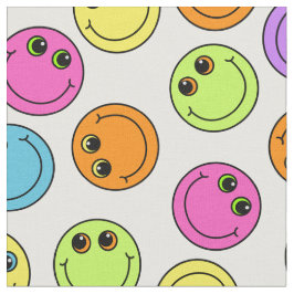 Colorful Emoji Faces Stof