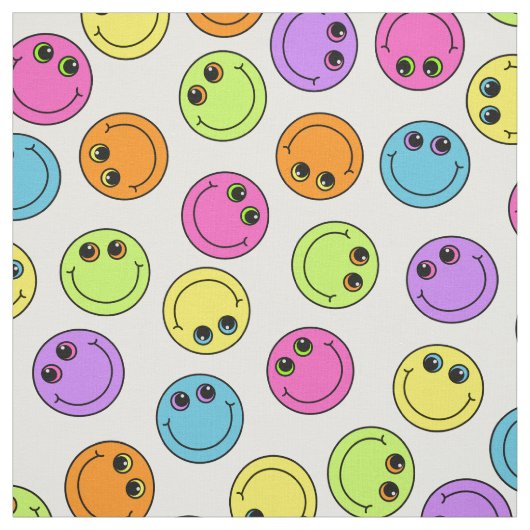 Colorful Emoji Faces Stof (Swatch)