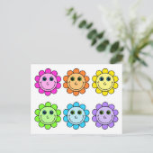 Colorful Emoji Flower Facets Briefkaart (Staand voorkant)
