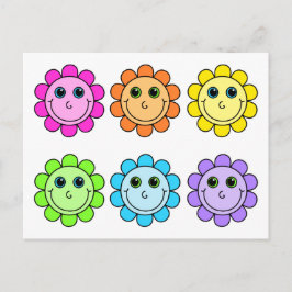 Colorful Emoji Flower Facets Briefkaart