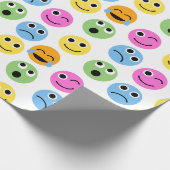 Colorful Emojis Emoticon Pattered Print Cadeaupapier (Hoek)