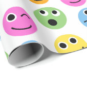 Colorful Emojis Emoticon Pattered Print Cadeaupapier (Rol Hoek)