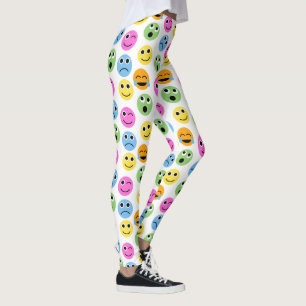 Colorful Emojis Emoticon wordt gevatterd afdrukken Leggings