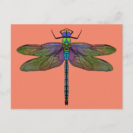 Colorful Emperor Dragonfly Art Briefkaart (Voorkant)