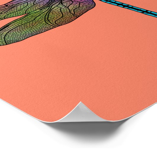 Colorful Emperor Dragonfly Art Poster (Hoek)