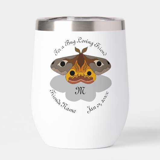 Colorful Emperor Moth Monogram (Achterkant)