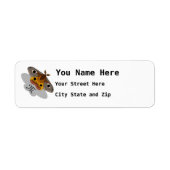 Colorful Emperor Moth Monogram Etiket (Voorkant)