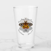 Colorful Emperor Moth Monogram Glas (Voorkant)