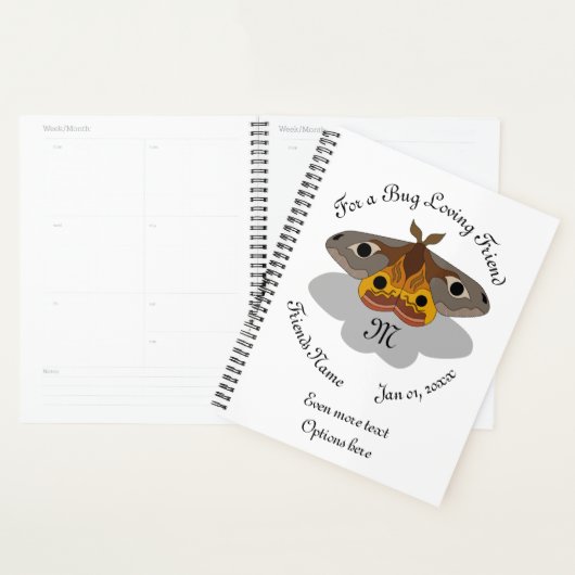 Colorful Emperor Moth Monogram Planner (Display)