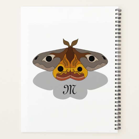 Colorful Emperor Moth Monogram Planner (Achterkant)