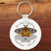 Colorful Emperor Moth Monogram Sleutelhanger (Voorkant)