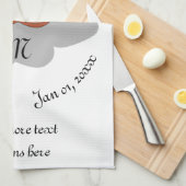 Colorful Emperor Moth Monogram Theedoek (Quarter Fold)