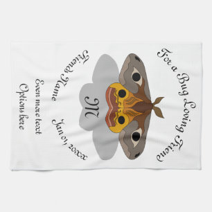 Colorful Emperor Moth Monogram Theedoek