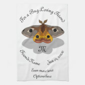 Colorful Emperor Moth Monogram Theedoek (Verticaal)