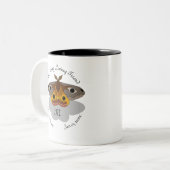 Colorful Emperor Moth Monogram Tweekleurige Koffiemok (Voorkant links)
