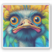 "Colorful Emu" Vinyl Sticker (Voorkant)