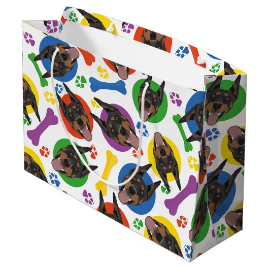 Colorful en speels Doberman Groot Cadeauzakje (Achterkant Gekanteld)