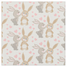 Colorful Enamored Rabbits Stof