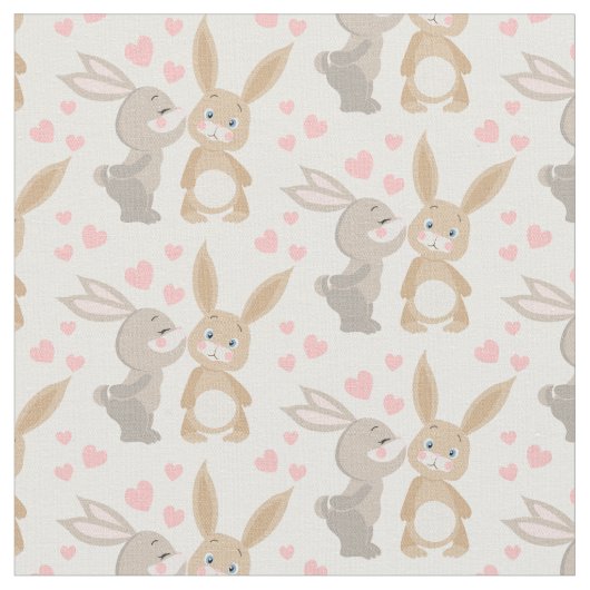 Colorful Enamored Rabbits Stof (Close Up)