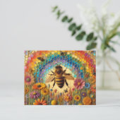 Colorful Encaustic Bees Briefkaart (Staand voorkant)