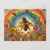 Colorful Encaustic Bees Briefkaart (Voorkant)