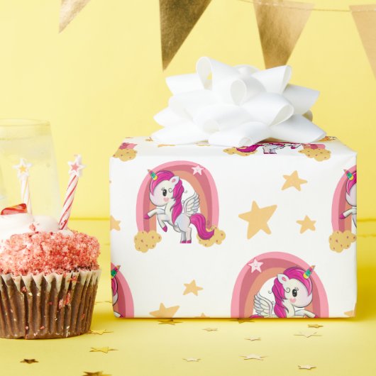 Colorful Enchanting Unicorn Cadeaupapier (Verjaardagsfeest)