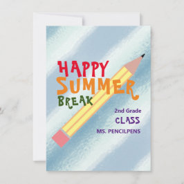 Colorful End School Year Teacher Note Cards